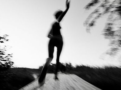 Abstract motion blur of a person exercising